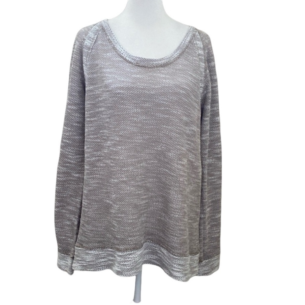 Kut from the Kloth Stylish Tan and White Knit Pullover Lightweight Sweater. XL